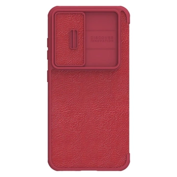 Etui Nillkin Qin Leather Pro Case etui do Samsung Galaxy S23+ pokrowiec z klapką osłona na aparat czerwone