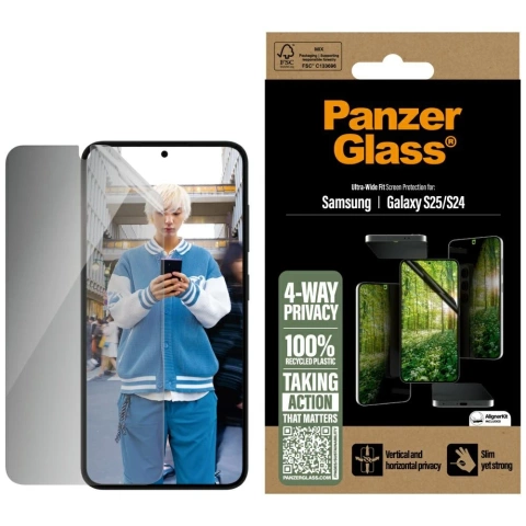 Hybridglas für Samsung Galaxy S25 PanzerGlass Ultra-Wide Fit Matrix