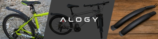 Błotniki rowerowe zestaw przód i tył komplet Alogy BikeShield Set wachlarze uniwersalne Błotnik rowerowy Czarne