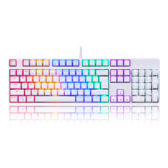 Klawiatura mechaniczna Motospeed CK107 RGB (biała)