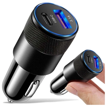 Alogy Autoladegerät für das Auto USB-C Typ C USB 3.1A Schwarz