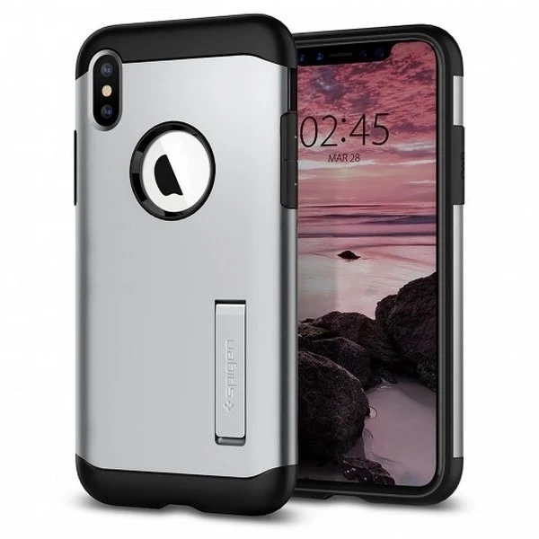 Spigen Slim Armor Handyhülle für iPhone Xs Max Silber