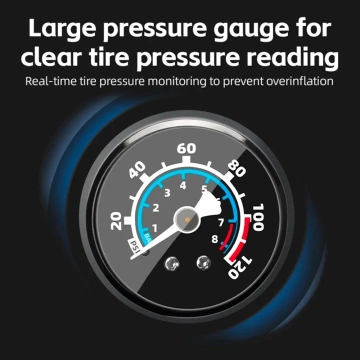 Rockbros 42310006001 Fahrradpumpe mit Manometer – Schwarz