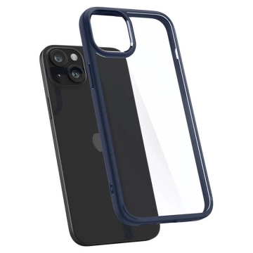 Spigen Crystal Hybrid-Hülle für Apple iPhone 15 Plus – transparent und blau