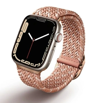 UNIQ Aspen Armband für Apple Watch 40/38/41 mm Serie 4/5/6/7/8/SE/SE2 Geflochten DE Pink/Citrus Pink