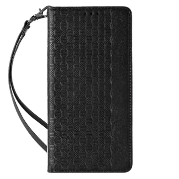 Magnetband-Hülle für iPhone 13, Tasche, Geldbörse, Mini-Lanyard, Anhänger, Schwarz