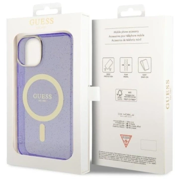 Etui Guess GUHMP14MHCMCGU für iPhone 14 Plus 6,7" Hardcase Glitter Gold MagSafe