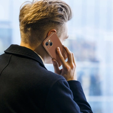 Dux Ducis Yolo Hülle iPhone 14 Plus elegante Hülle aus ökologischem Leder braun