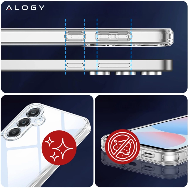 Etui do Samsung Galaxy S24 FE obudowa ochronna na telefon Alogy HybridShield™️ Case Przezroczyste + szkło hartowane