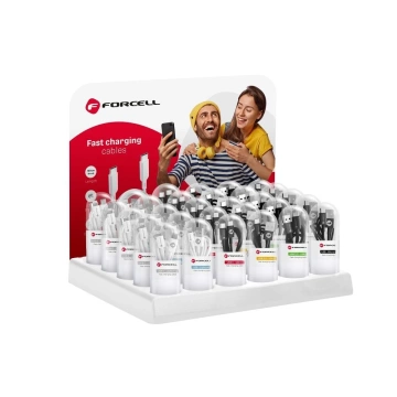 Kabel USB-C do USB-C Forcell PD 48W QC 2.0 1m TPE Sync Tuba Czarny