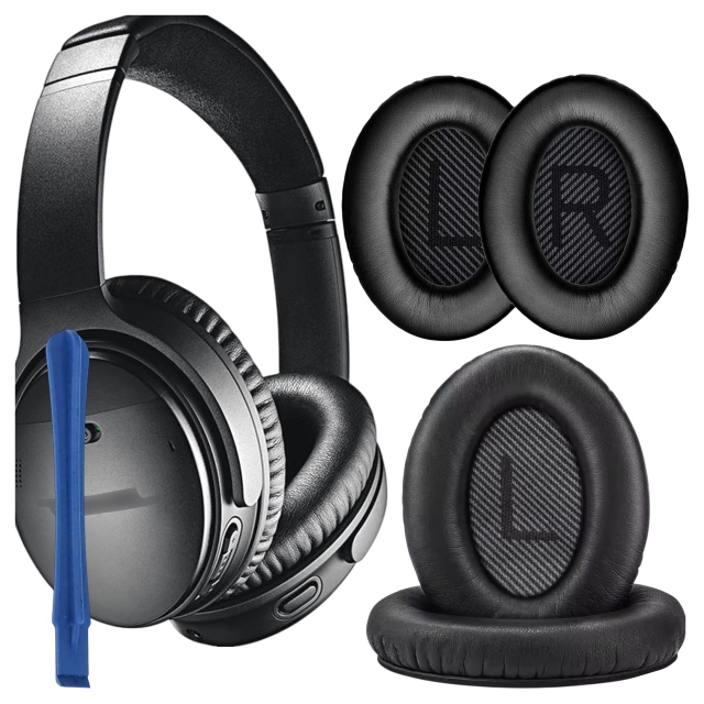 Nauszniki 2x wymienne pady gąbki do słuchawek do Bose QC35 QC25 QC15 2 AE2 QC2 Alogy Earpads Czarne