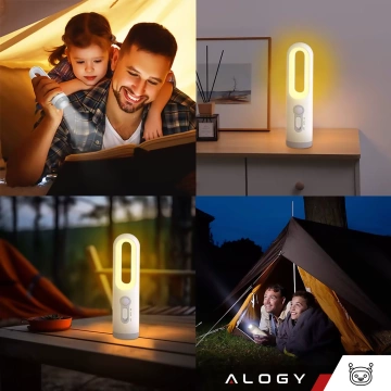 Alogy Night LED-Schreibtischlampe mit Bewegungssensor, tragbar und mit Taschenlampe, weiß
