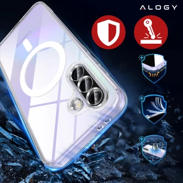 Hülle für Apple iPhone 16 Pro Max Alogy Anti-Shock Hybrid Case für MagSafe Transparent