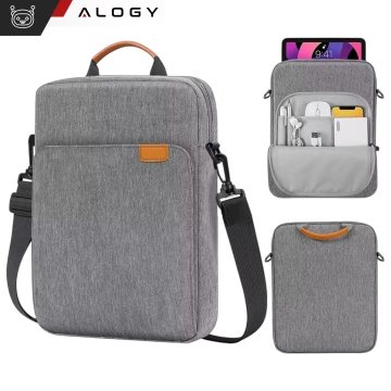 Tasche für Laptop / iPad Pro Air / Tablet 11-13 Zoll Herren Damen Unisex Schultergurt Tasche Hülle Alogy Tasche grau