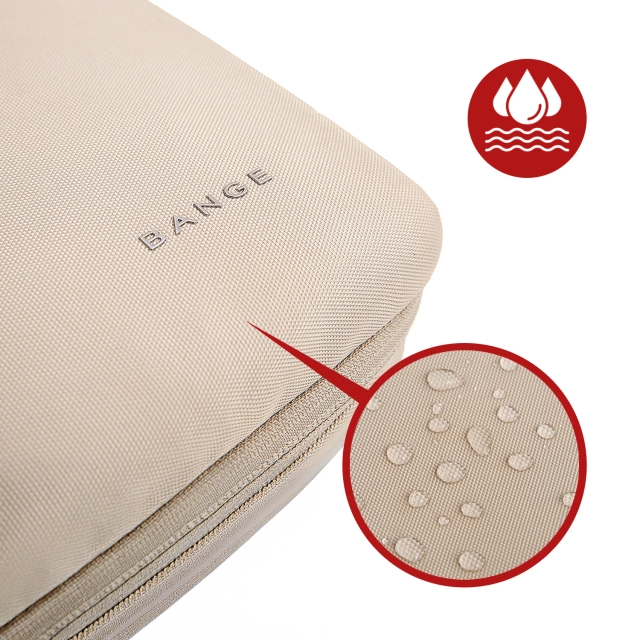 Torba wodoodporna Bange na laptopa do 14" – pojemna i wygodna, odporna i oddychająca, miejska i podróżna do pracy i samolotu, unisex – Beżowa