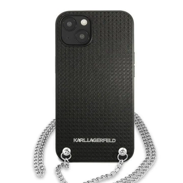 Etui ochronne na telefon Karl Lagerfeld KLHCP13SPMK do Apple iPhone 13 Mini 5,4" hardcase czarny/black Leather Textured and Chain