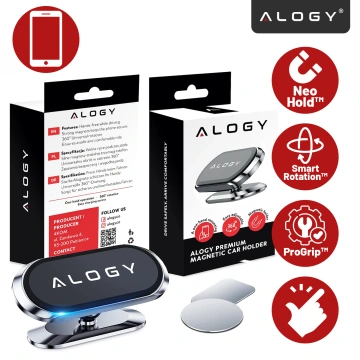 Alogy Universal-Auto-Magnethalterung für Telefon im Cockpit, für Armaturenbrett, Schwarz