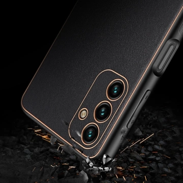 Dux Ducis Yolo elegante Hülle aus ökologischem Leder für Samsung Galaxy A13 5G schwarz