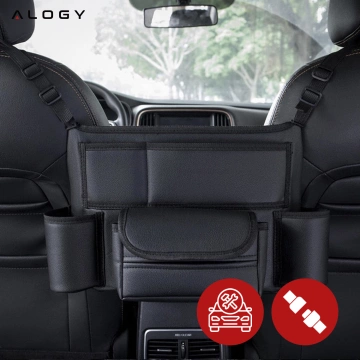 Auto-Organizer für das Auto zwischen Sitzen, Autositz Alogy, Auto-Getränkehalter, Taschentücher, Schwarz