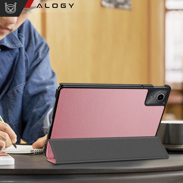 Etui do Lenovo Tab K11 / K11E 11” / M11 10.95" TB330FU / TB330XU / TB331FC Book Case Cover z klapką obudowa futerał pokrowiec Alogy Różowe + Rysik
