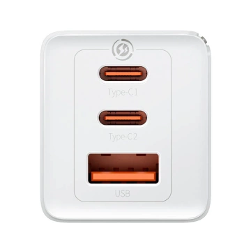 Baseus GaN5 Pro 2xUSB-C USB-Wandladegerät, 65 W (weiß)