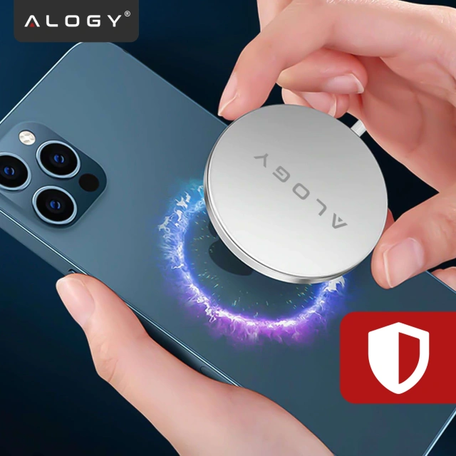 Ładowarka indukcyjna do iPhone 12/13/14/15/16/17 PRO / MAX/ MINI/ ULTRA Alogy do MagSafe bezprzewodowa 20W Biała