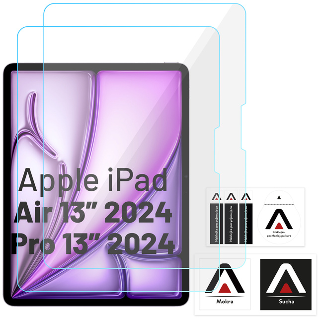2x Szkło hartowane do Apple iPad Air 13" 6 gen. 2024 / iPad Pro 13" 7 gen. 2024 Alogy Screen Protector Pro+ 9H
