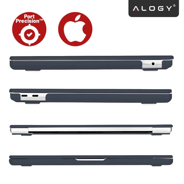 Etui do Apple MacBook Air 13 / 13.3" 2018–2021 (M1 A2337/A2179/A1932) – elastyczna, matowa obudowa ochronna, lekka i odporna – Alogy AirGuard™ Granatowy