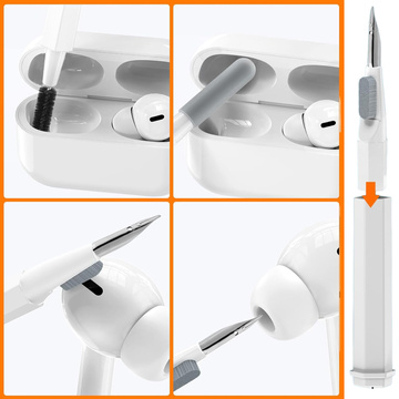 20in1 Reinigungsset zum Reinigen der Telefontastatur, Kopfhörer, Multifunktionsreiniger, Bürste, Alogy Set, weiß