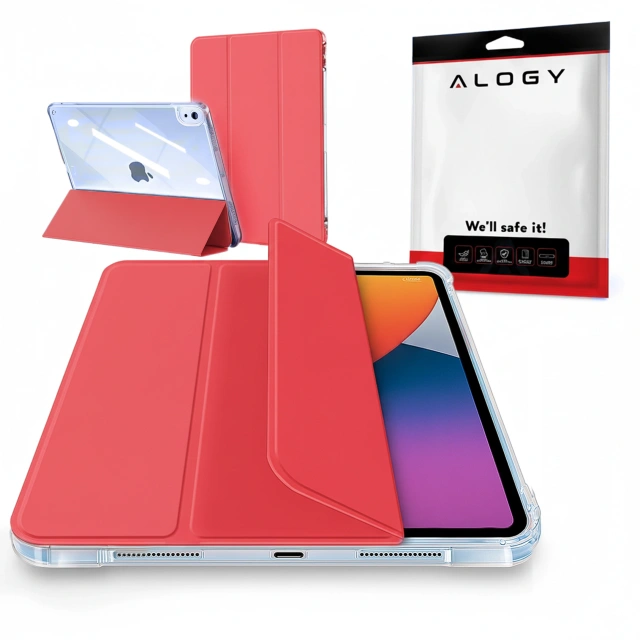 Etui do Apple iPad 11gen. 11" 2025 / 10gen. 10.9" 2022 – hybrydowa ochrona z miejscem na rysik, składana okładka z funkcją podstawki, precyzyjne dopasowanie – Alogy HybridBook™ Case Czerwone