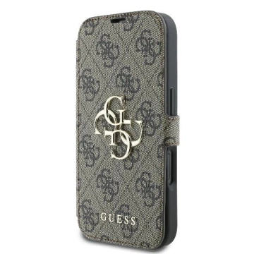 Guess GUBKP16M4GMGBR iPhone 16 Plus 6,7" braunes Buch 4G Metalllogo