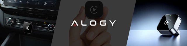 Adapter Bezprzewodowy Apple CarPlay i Android Auto do Auta, Plug & Play z Portem USB-A + Przejściówka USB-C, Szybkie Połączenie i Stabilna Transmisja, Alogy AutoConnect™