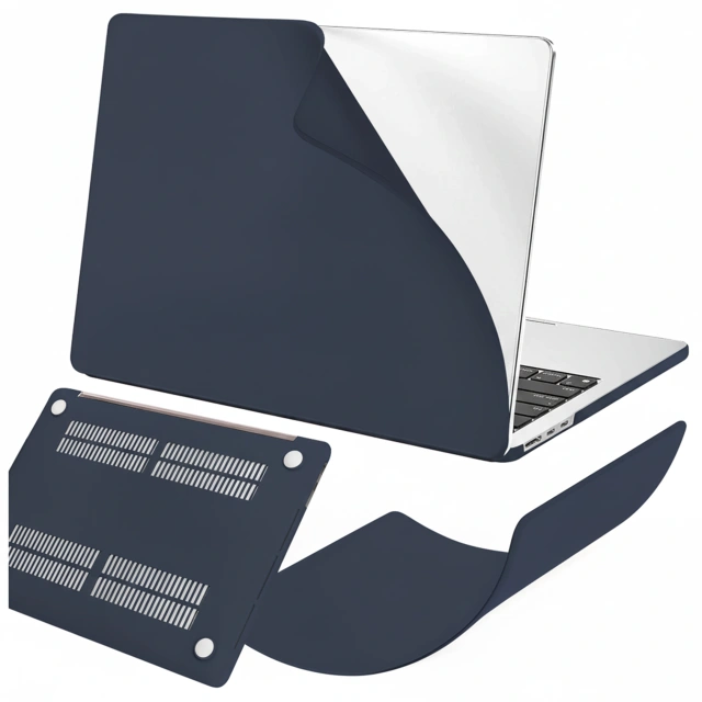 Etui do Apple Macbook Pro 16 2021-2025 (M1/M2/M3/M4) – elastyczna, matowa obudowa ochronna, lekka i odporna – Alogy AirGuard™ Granatowy