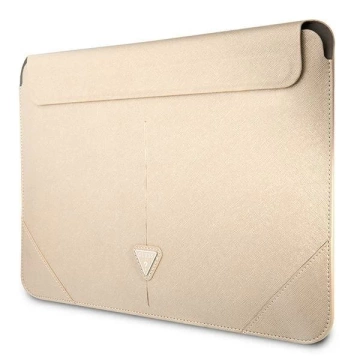 Guess Sleeve GUCS16PSATLE 16" beżowy /beige Saffiano Triangle Logo