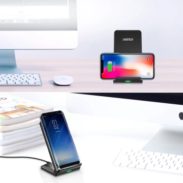 Choetech Set aus 2 x Qi Wireless Charger Stand Stand 10W schwarz (T524-S) USB - Micro USB Kabel 1,2m (MIX00093)