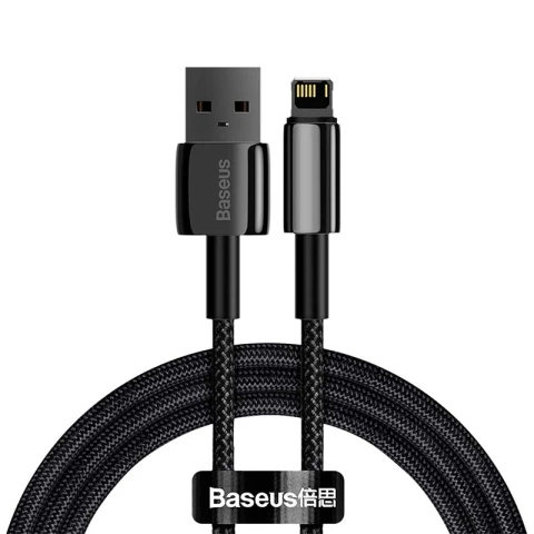 Baseus Tungsten Gold USB-zu-Lightning-Kabel, 2,4 A, 1 m (schwarz)
