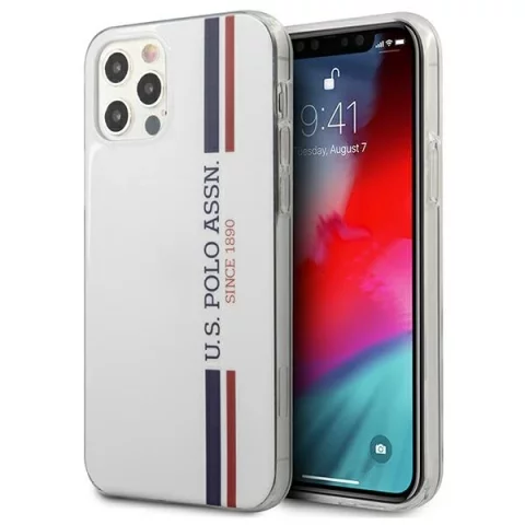 Etui na telefon US Polo Tricolor Collection iPhone 12/12 Pro 6,1" biały/white