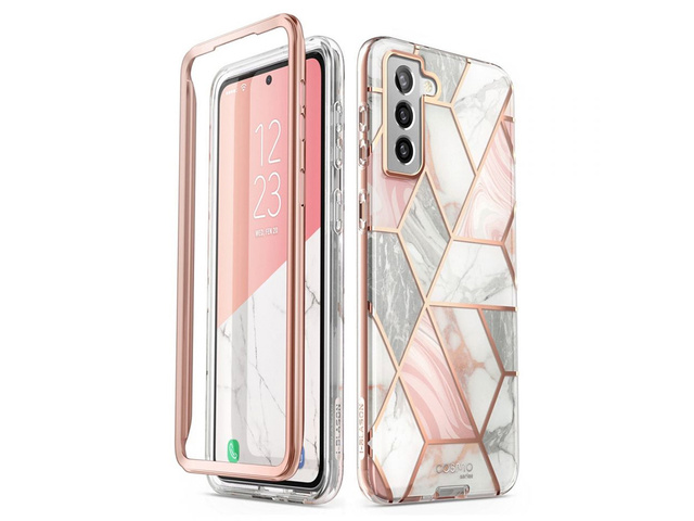 Etui Supcase Cosmo für Samsung Galaxy S21 Marmor Pink