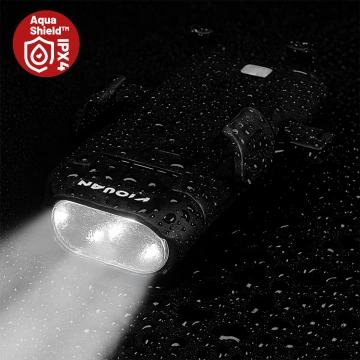 Fahrrad Handyhalter 4in1 LED Licht T6 Frontklingel Fahrradhupe Powerbank 3000mAh Schwarz