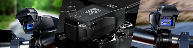 Ładowarka Motocyklowa Kewig USB-C 36W, Szybkie Ładowanie QC, Wodoodporna IP65 z Wyłącznikiem i Podświetleniem LED, Montaż na Kierownicy, do Telefonu, Kamerki, Interkomu – Czarna