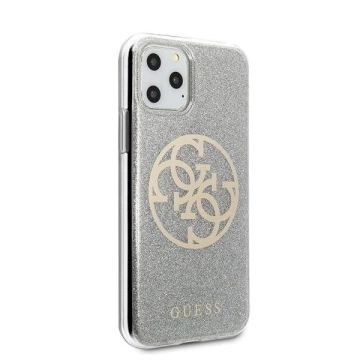 Etui na telefon Guess do iPhone 11 Pro jasnoszary/light grey Hard Case Glitter 4G Circle Logo