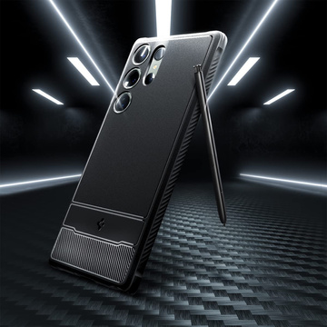 Spigen Rugged Armor Handyhülle Schutzhülle für Samsung Galaxy S23 Ultra Mattschwarz