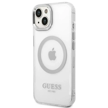 Etui Guess GUHMP14SHTRMS für Apple iPhone 14 6,1" srebrny/silver Hard Case Metal Outline Magsafe