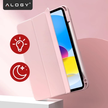 Etui Ochronne do Apple iPad 10.9" 10 Gen 2022 / iPad 11" A16 11 Gen 2025 Hybrydowe z Miejscem na Rysik, Składana Okładka z Funkcją Podstawki 2w1, Alogy HybridBook™ Case – Różowe