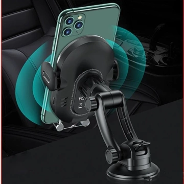 USAMS US-CD131 15W Automatischer Induktionshalter für Glas/Kopfteil schwarz/schwarz CD131ZJ01