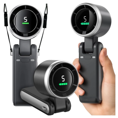 Schreibtischventilator, Standventilator, kleiner Umwälzventilator mit Clip, kabelloser Handventilator, 500 mAh, USB-C, Alogy White