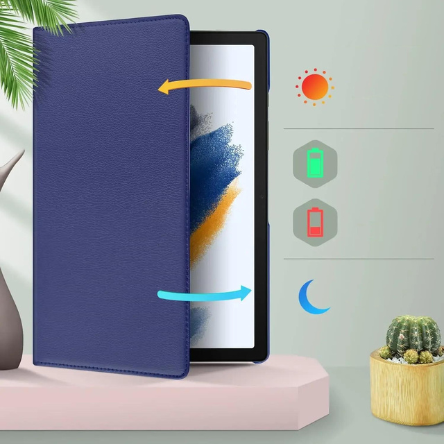 Etui do Samsung Galaxy Tab A9+ Plus 2023 11" (X210/X215/X216) obrotowe pokrowiec obudowa z klapką na tablet Case Alogy Granatowe + Szkło
