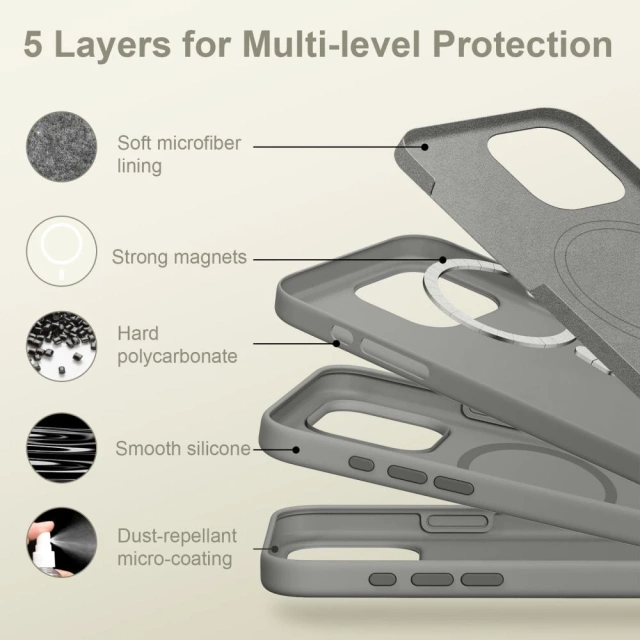Etui do iPhone 16 Pro Tech-Protect Silicone MagSafe Matte Clay