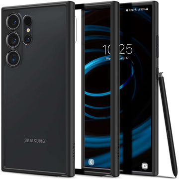 Hülle für Samsung Galaxy S24 Ultra Spigen Ultra Hybrid Case, Rückseite, mattschwarzes Glas
