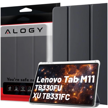 Hülle für Lenovo Tab M11 10,95 Zoll TB330FU/TB330XU/TB331FC Smart Case Pencil mit Flip Alogy Gehäuse Schwarz und Transparent
